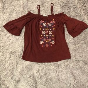 Off the shoulder flower top